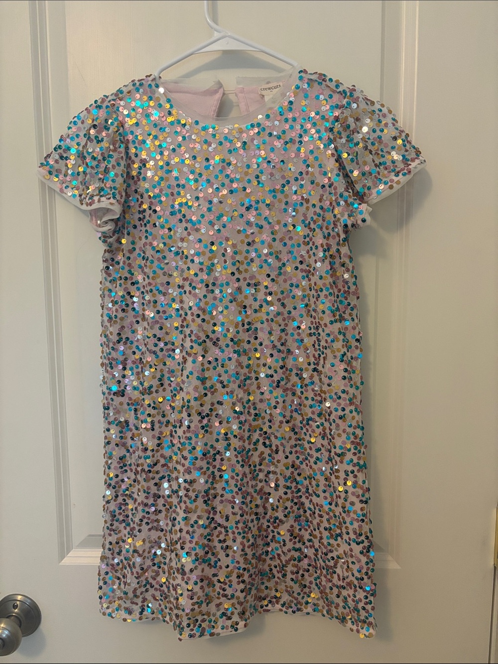 Crewcuts Iridescent Sequin Dress in Pink and Multi Sequins - Lightly Worn